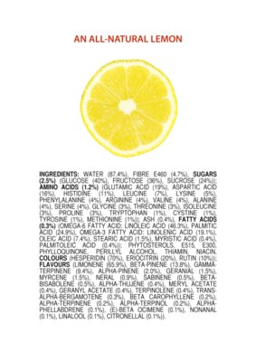 ingredients of a Lemon ENGLISH
