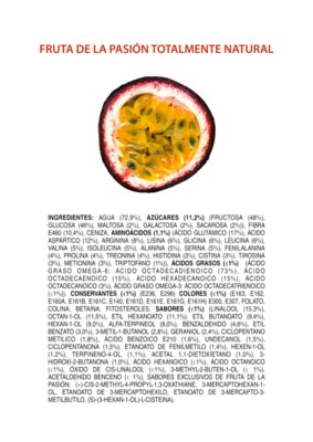 Ingredients of an All Natural Passionfruit SPANISH